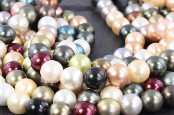 Muschelkernperlen, Strang, Multicolor, 12mm