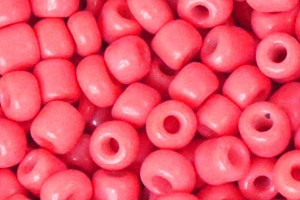 Saatperlen, rund, Neon Coral Orange, 15gr., 4mm, 6/0