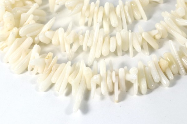 Korallenperlen, Strang, Weiß, 5-14mm