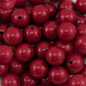 Acrylperlen, rund, Wine Red, shiny, glänzend, 14mm