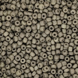 Khaki Glas-Rocailles rund 3 mm – runde braun-graue Saatperlen 15 g