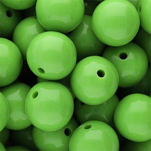 Bastelperlen, Acryl, rund, Apfelgrün, shiny, glänzend, 18mm