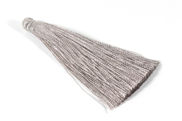 Quasten, Seide, Hellgrau, 65mm