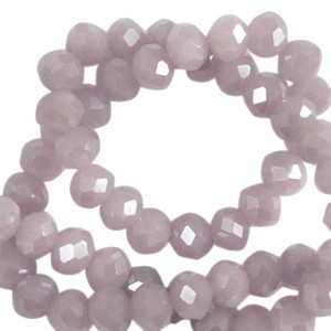 Schliffperlen, Rondelle, Lavender Foc-Pearl Shine coating, 6x4mm