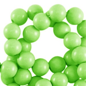 Bastelperlen, Acryl, rund, Light Green, shiny, glänzend, 8mm