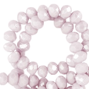 Glasschliffperlen, Rondelle, Sweet Lilac Purple-Pearl Shine coating, 4x3mm