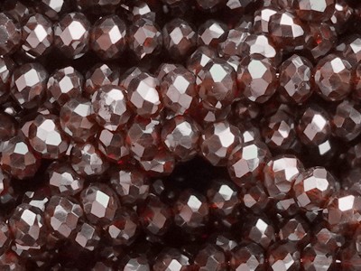 Schliffperlen, Rondell, Weinrot, 2.1x2.6mm, ca. 150 Stück per Strang