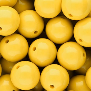 Acrylperlen, rund, Sonnengelb, shiny, glänzend, 16mm