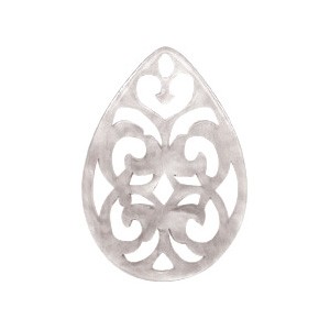 Resin Anhänger, Tropfenform, Barock, Sand Grey, 38x27mm