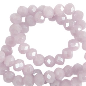 Schliffperlen, Rondelle, Lavender Fog-Pearl Shine coating, 4x3mm