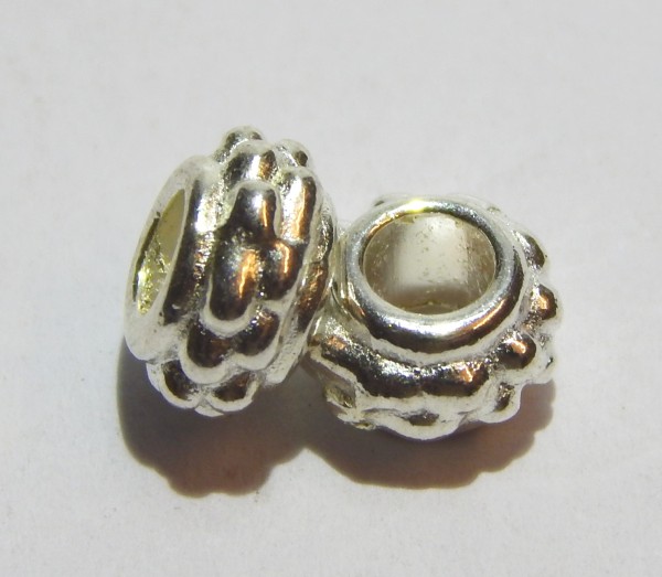 Metallperlen, Rondelle, Silberfarben, 8x4mm