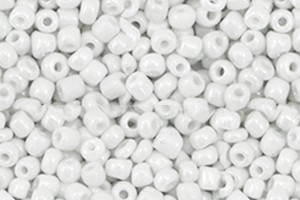 Glas-Rocailles 2 mm 12/0 – Bright White Pearl, runde Saatperlen