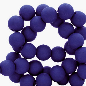 Acrylperlen, rund, Dark Blue, matt, 4mm