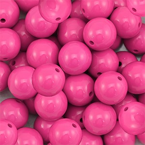 Acrylperlen, rund, Magenta Pink, shiny, glänzend, 18mm