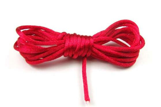 Satinband, Rot, glänzend, 2mm