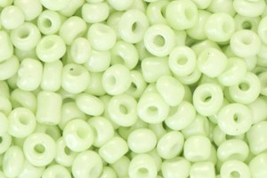 Saatperlen, Tender Green, rund, 15gr., 3mm, 8/0