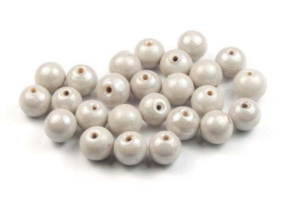 Glasperlen Lüsterglanz, rund, Taupe, 8 mm