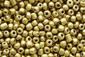 Rocailles, rund, Farbe: Brass Gold Metallic II, 15gr., 2mm, 12/0