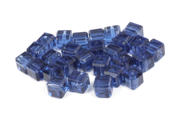 Kristallglaswürfel, Nachtblau, 6x6mm