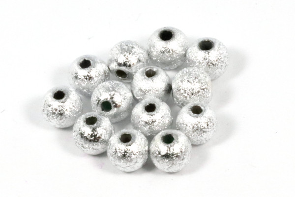 Acrylperlen, Stardust, Silberfarben, 6mm, 50 Stück