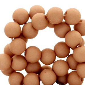 Acrylperlen, rund, Toasted Nut Brown, matt, 6mm