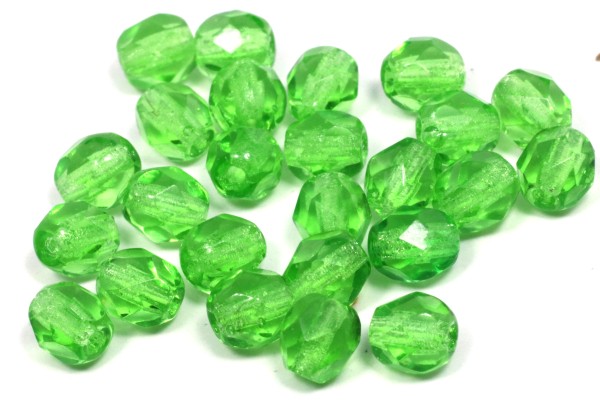 Glasschliffperlen, Grün, 4mm, 50 Stück