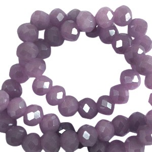 Schliffperlen, Rondelle, African Purple-Pearl Shine coating, 4x3mm
