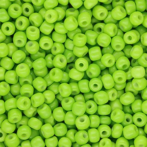 Lime Green Glas-Rocailles 4 mm – rund, Saatperlen 15 g