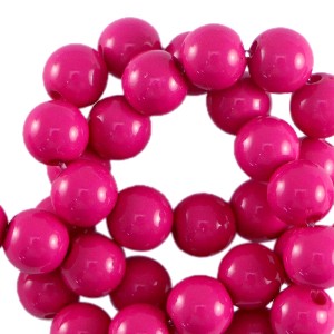 Acrylperlen, rund, Fuchsia Pink, Shiny, 4mm