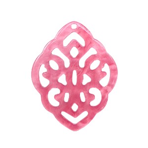 Resin Anhänger Rhombus im Barock-Stil – Altrosa (Mellow Rose), 42 x 32 mm