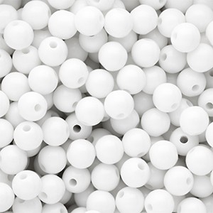 Acrylperlen 8mm Schneeweiß rund & glänzend