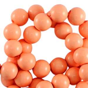 Acrylperlen, rund, Coral Orange, shiny, glänzend, 6mm