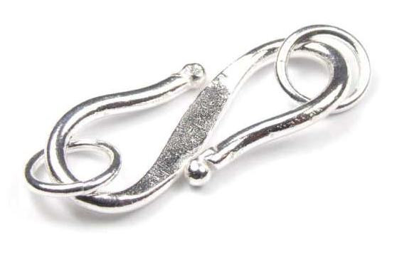 Schmuckhaken, schlicht, versilbert, 29mm