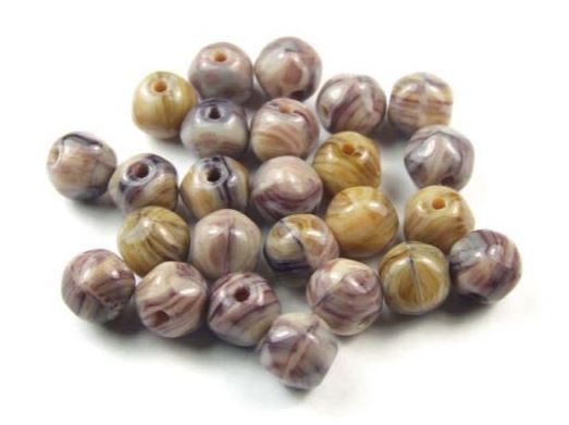 Glasperlen, Naturtöne, facettiert, Steinoptik, 6mm