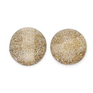 Acrylperlen, rund, mit silberfarbenem Glitzer, Champagne, 8mm