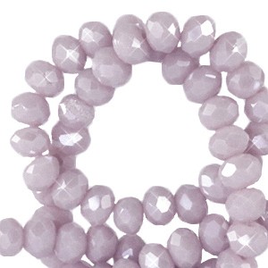 Schliffperlen, Rondell, Sweet Lilac-Pearl Shine coating, 4x6mm