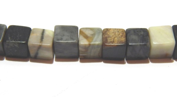Picasso Jaspis, Würfel, 6x6mm