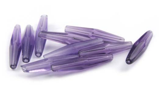 Perlen aus Kristallglas, facettierte Stäbchen, Lila, 23x4mm