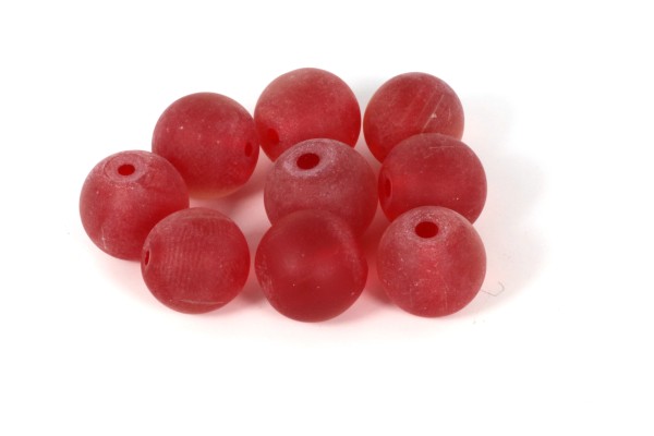 Glasperlen, Granatrot, matt, 6mm