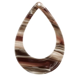 Resin Anhänger, Tropfenform, Mixed Brown, 60x42mm