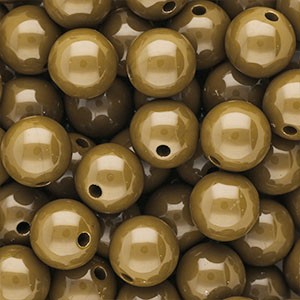 Acrylperlen 12mm Ockerbraun rund & glänzend