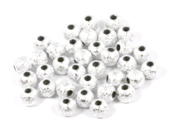 Acrylperlen, Stardust, Silberfarben, 4mm, 100 Stück