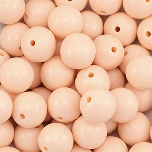 Acrylperlen, rund, Nude peach, shiny, glänzend, 14mm