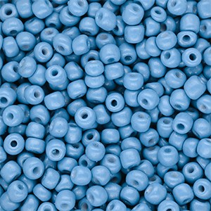 Glas-Rocailles rund 4 mm in Light Blue II – Saatperlen 15 g
