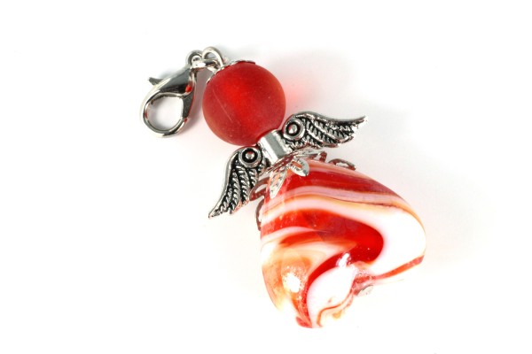 Perlenengel Rot-Weiß Marmoriert – verspielter Glücksbringer mit Herz