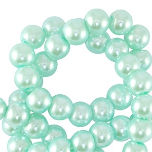 Perlen zum Basteln, Glas, Light Mint Green, 6mm