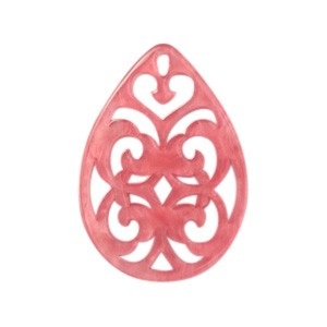 Resinanhänger, Tropfen, Barock, Fruit Dove Pink, 38x27mm
