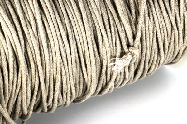 Baumwollband, gewachst, Sand, 1.5mm