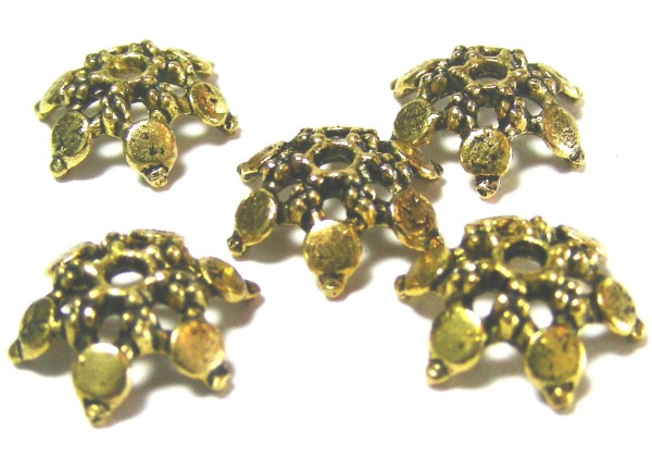 Perlkappen, Goldfarben, 12x4mm