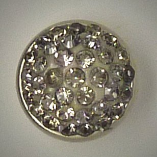 Mini Druckknopf, Grau, Glitzersteine, 13mm